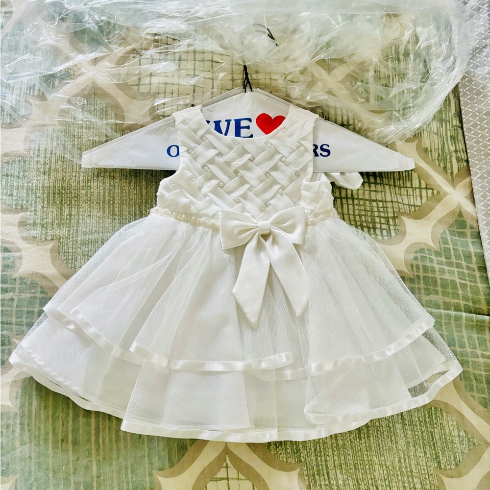 Baby Girls Tiered Pearl Sleeveless Dress